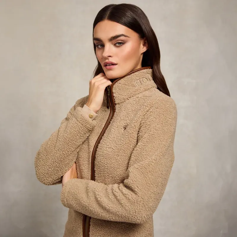 Holland Cooper Country Womens Full Zip Fleece Jacket - Natural Sherpa-6
