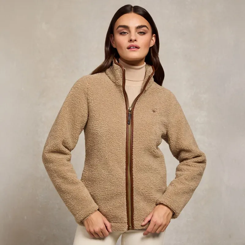 Holland Cooper Country Womens Full Zip Fleece Jacket - Natural Sherpa