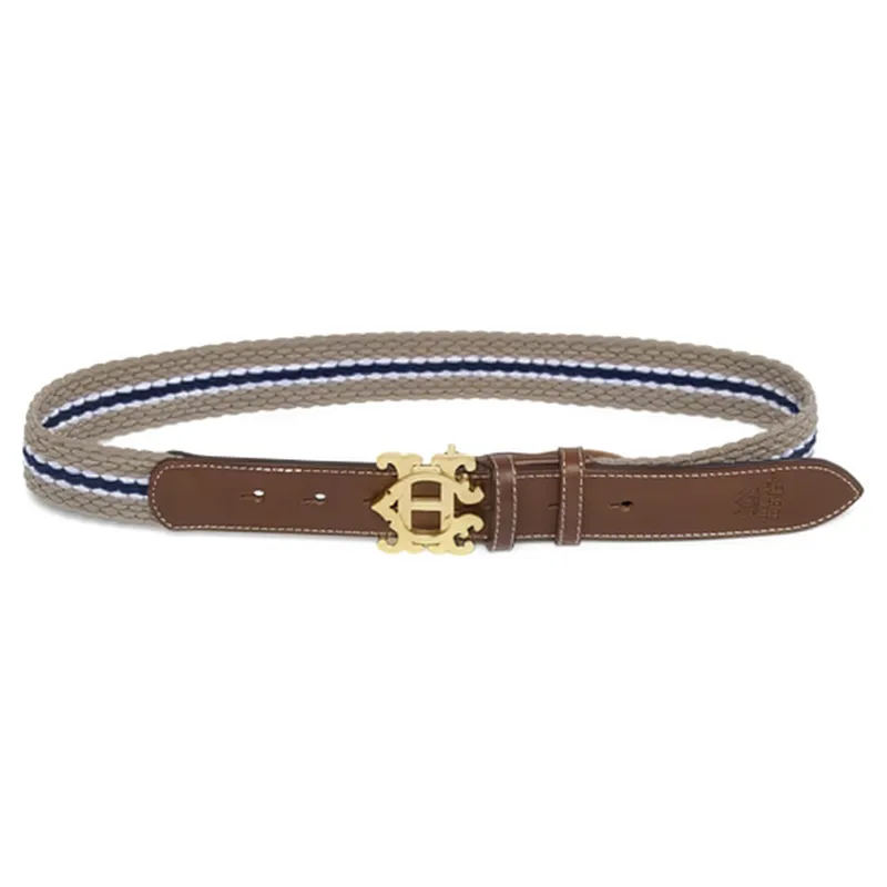 Holland Cooper Women's Elastic Cord Belt - Stone/Navy/Ecru
