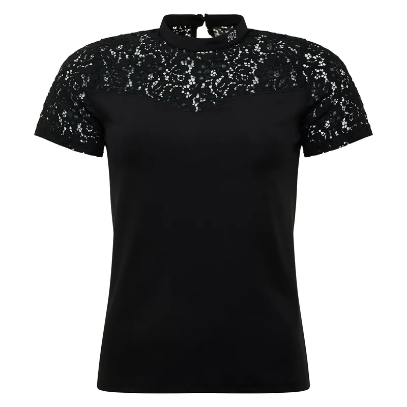 Holland Cooper Women's Lace Tee - Black-4