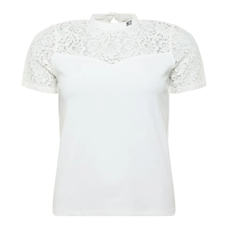 Holland Cooper Womens Lace Tee - White-3
