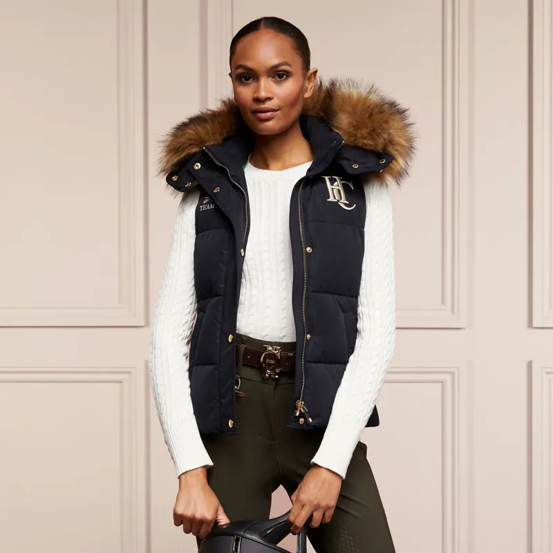 Holland Cooper Team Hooded Ladies Vest - Ink Navy