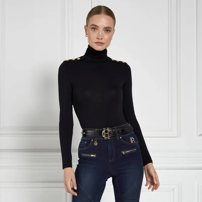 Holland Cooper Essential Turtleneck Women's Top - Black