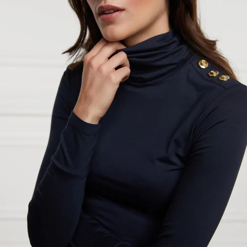 Holland Cooper Essential Turtleneck Ladies Top-Ink Navy-1