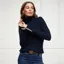 Holland Cooper Seattle Roll Neck Ladies Cable Knit Sweater - Ink Navy