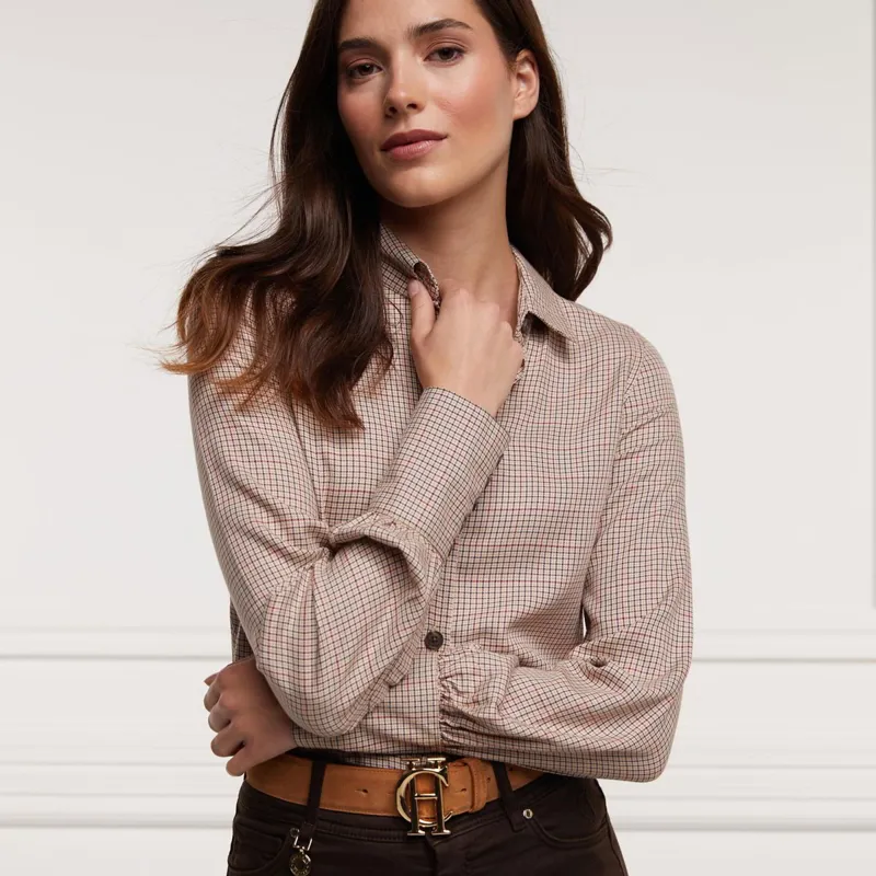 Holland Cooper Heritage Ladies Shirt - Oatmeal Check-1