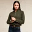 Holland Cooper Tori Half Zip Knit Ladies Sweater - Forest Green
