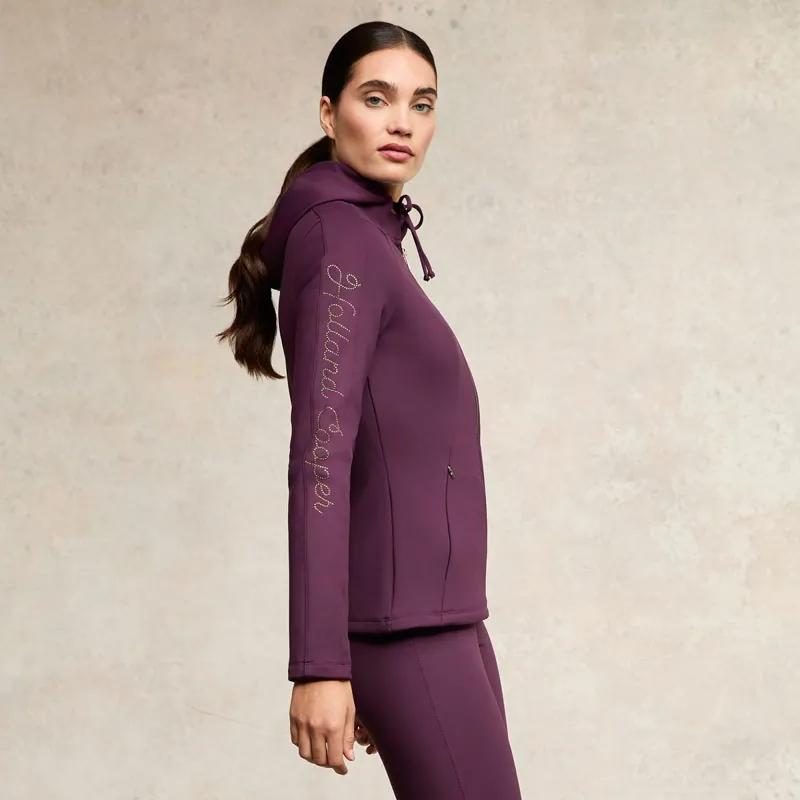 Holland Cooper Crystal Zip Women's Hoodie - Aubergine-1
