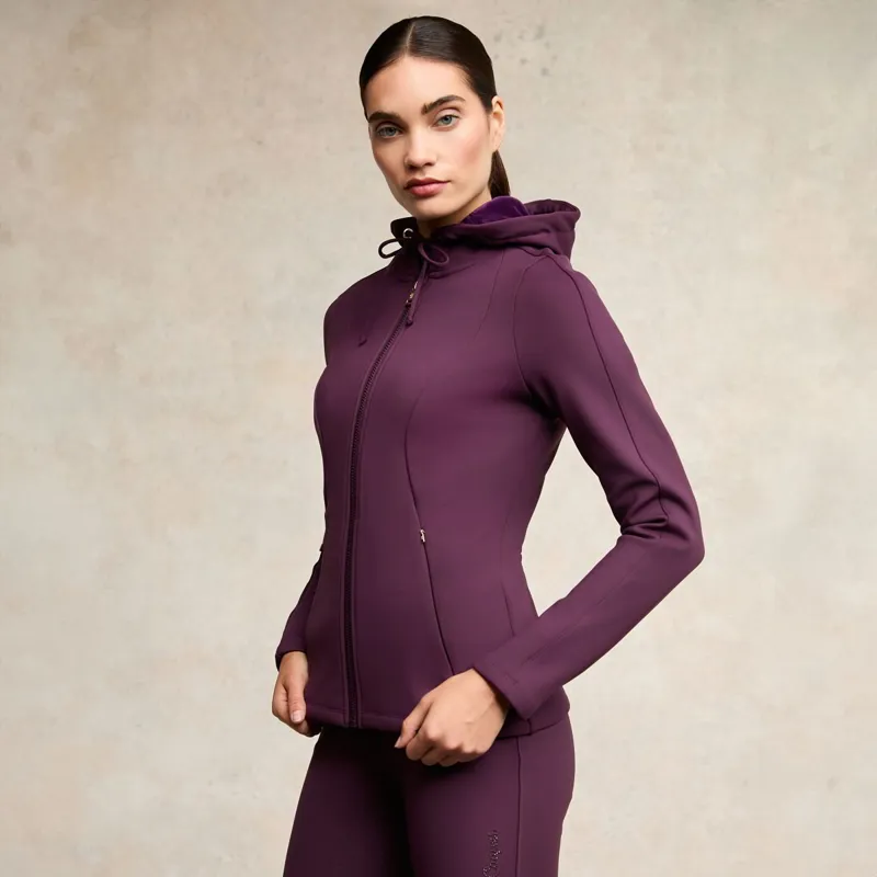 Holland Cooper Crystal Zip Women's Hoodie - Aubergine-2