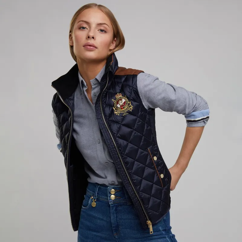 Holland Cooper Diamond Quilt Classic Ladies' Vest - Ink Navy