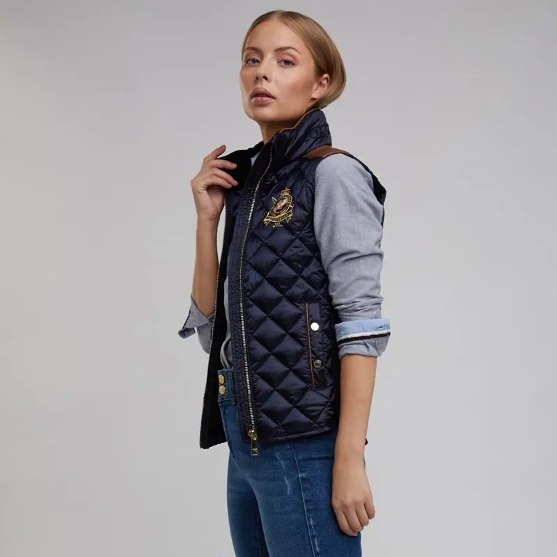 Holland Cooper Diamond Quilt Classic Ladies' Vest - Ink Navy-1