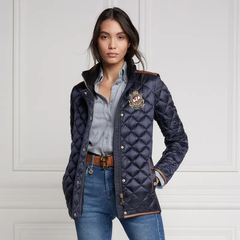 Holland Cooper Diamond Quilt Classic Ladies Jacket - Ink Navy