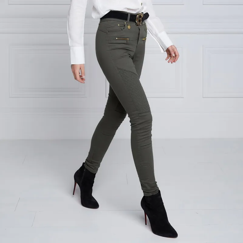 Holland Cooper Womens Biker Jeans - Hunter Green-1