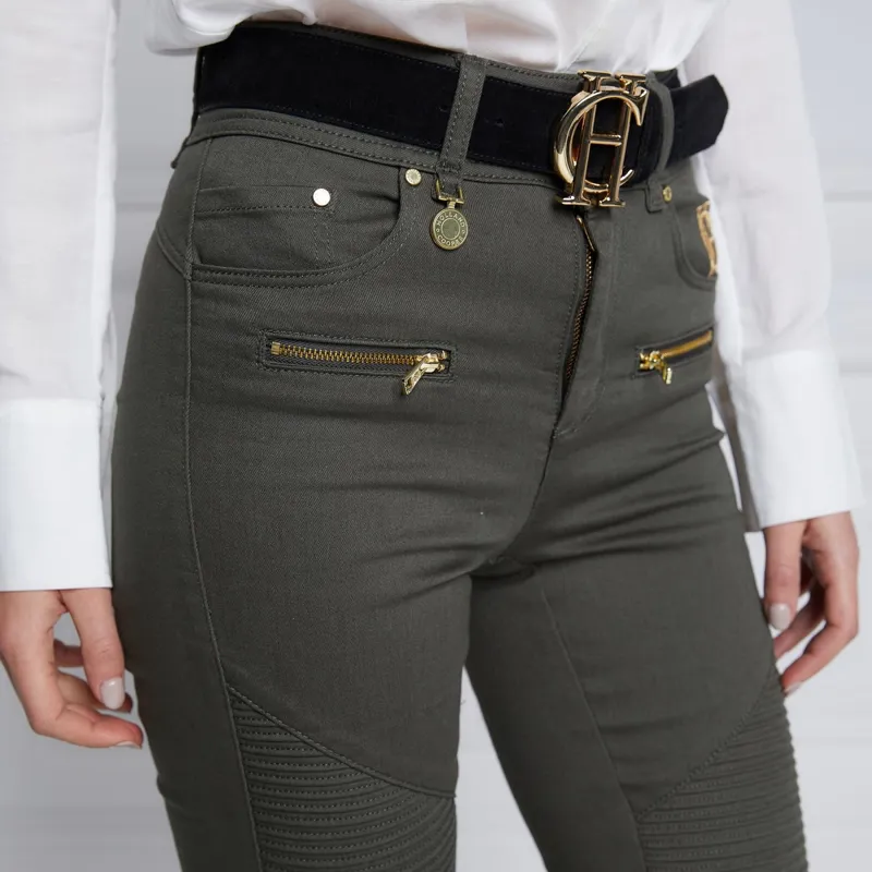 Holland Cooper Womens Biker Jeans - Hunter Green-3