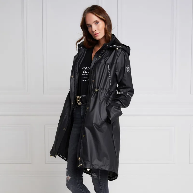 Holland Cooper Ladies Waterproof Raincoat - Matte Black