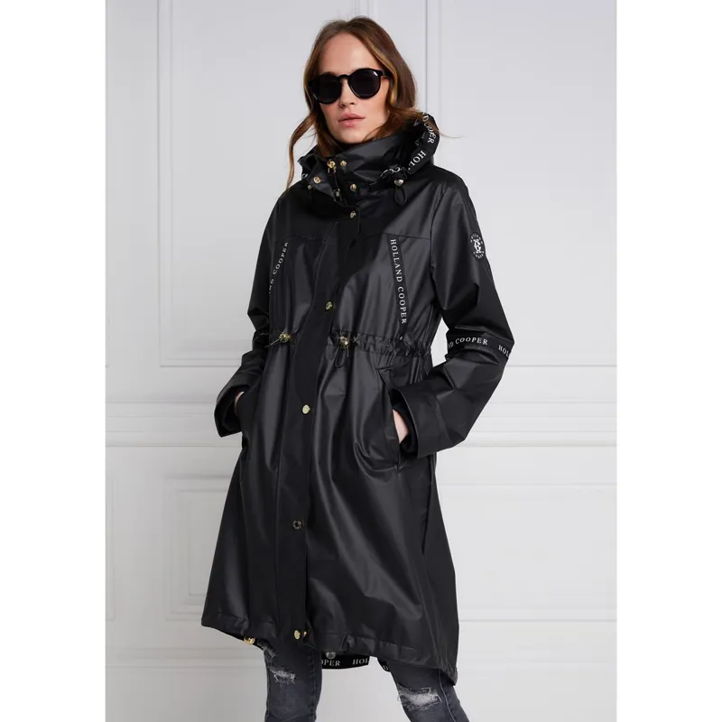 Holland Cooper Ladies Waterproof Raincoat - Matte Black-3