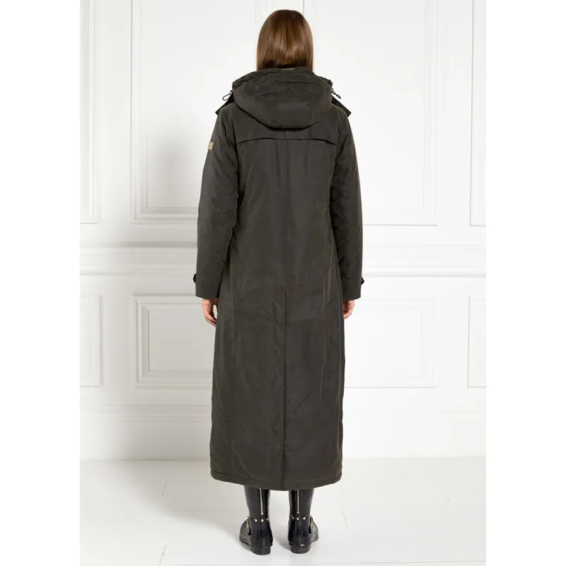 Holland Cooper Wax Longline Field Womens Jacket - Dark Olive-4