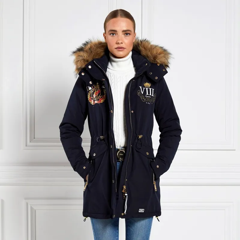 Holland Cooper Team Parka Women's Long Jacket - Ink Navy