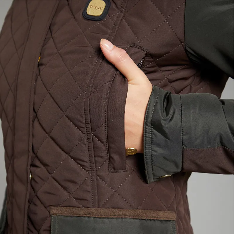 Toggi Holmes Women's Quilted Jacket - Chocolate/Dark Green-6