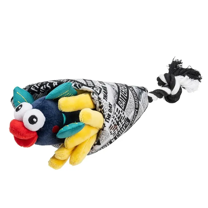 House Of Paws Plush Dog Toy Fish and Chips