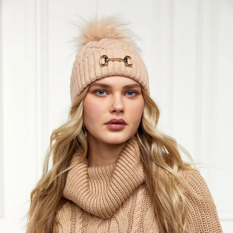 Holland Cooper Horse Bit Pom Hat - Camel-3
