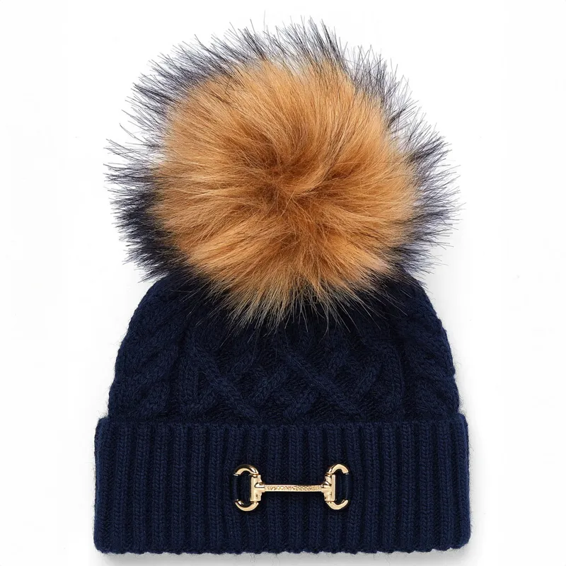 Holland Cooper Horse Bit Pom-pom Hat - Ink Navy-1