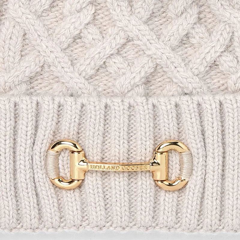 Holland Cooper Horse Bit Pom-Pom Hat - Taupe-5