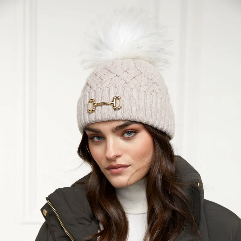 Holland Cooper Horse Bit Pom-Pom Hat - Taupe-2