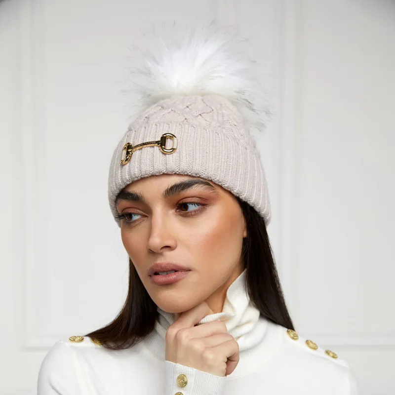 Holland Cooper Horse Bit Pom-Pom Hat - Taupe-1