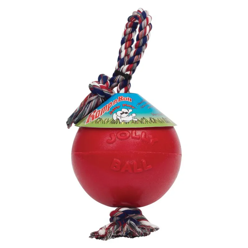 Horsemens Pride Jolly Pets Romp N Roll Jolly Ball Dog Toy - Red