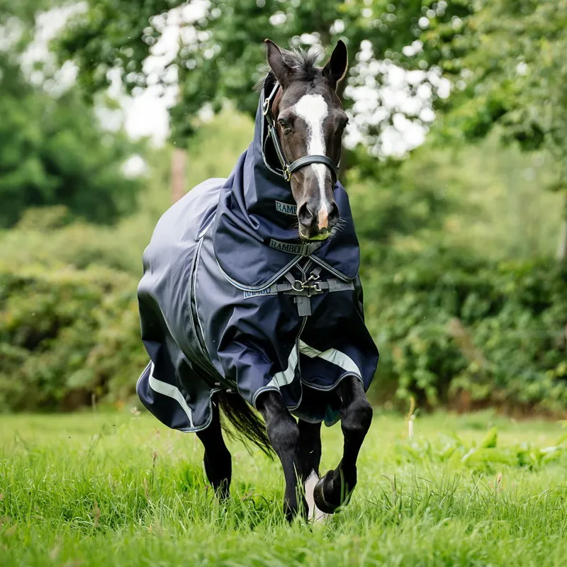 Rambo Optimo 0g Turnout Blanket 200g Liner - Navy/Thunderstorm Grey-1