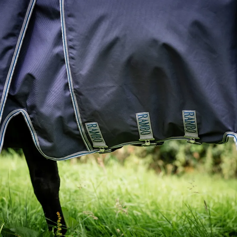 Rambo Optimo 0g Turnout Blanket 200g Liner - Navy/Thunderstorm Grey-4