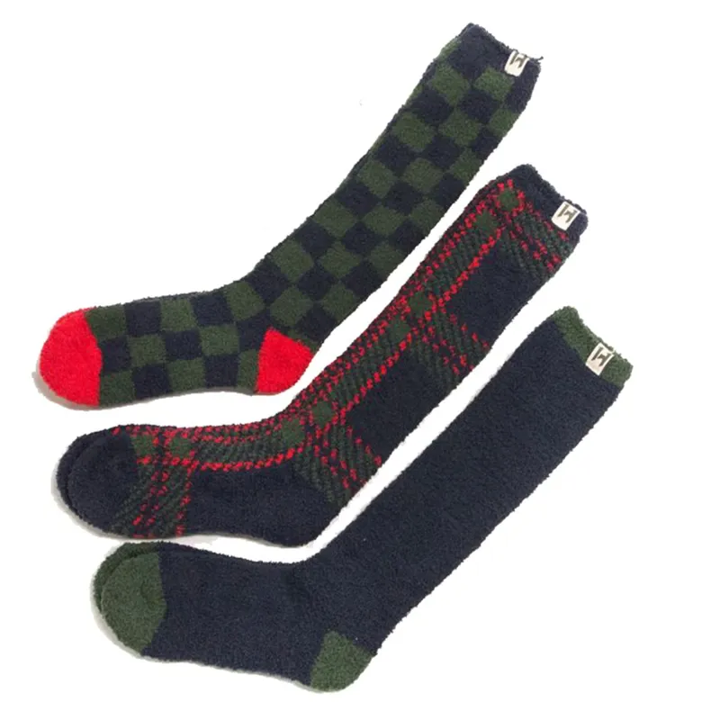 Horseware Holiday Softie Socks - Navy Check Green Red