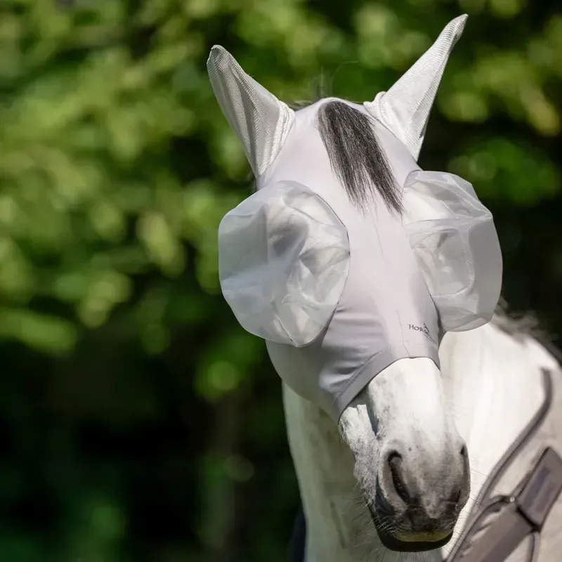 Horseware Defense Fly Mask - Silver/Silver-4