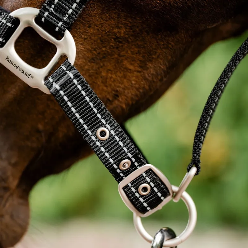 Horseware Field Safe Halter - Black/Reflective/Black-5