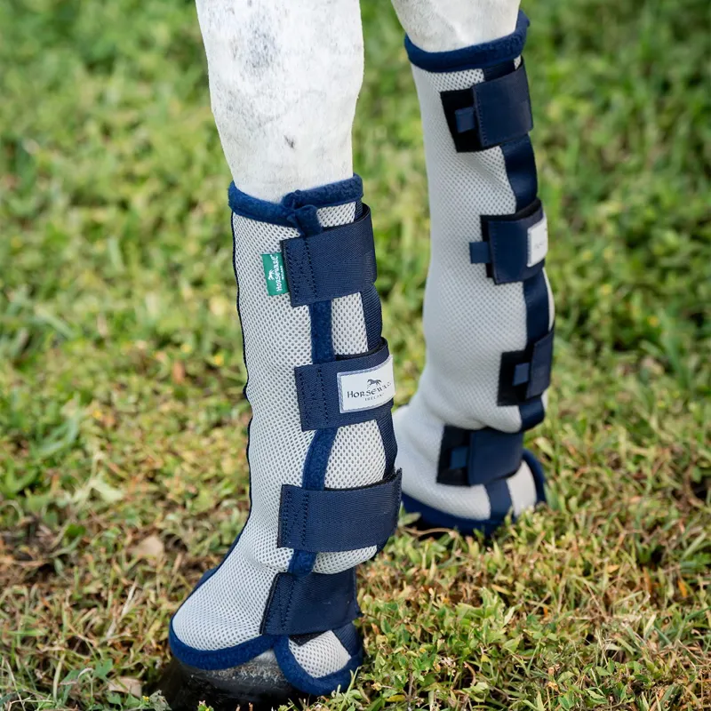 Horseware Fly Boots Pair - Heather Blue/Blue/Silver