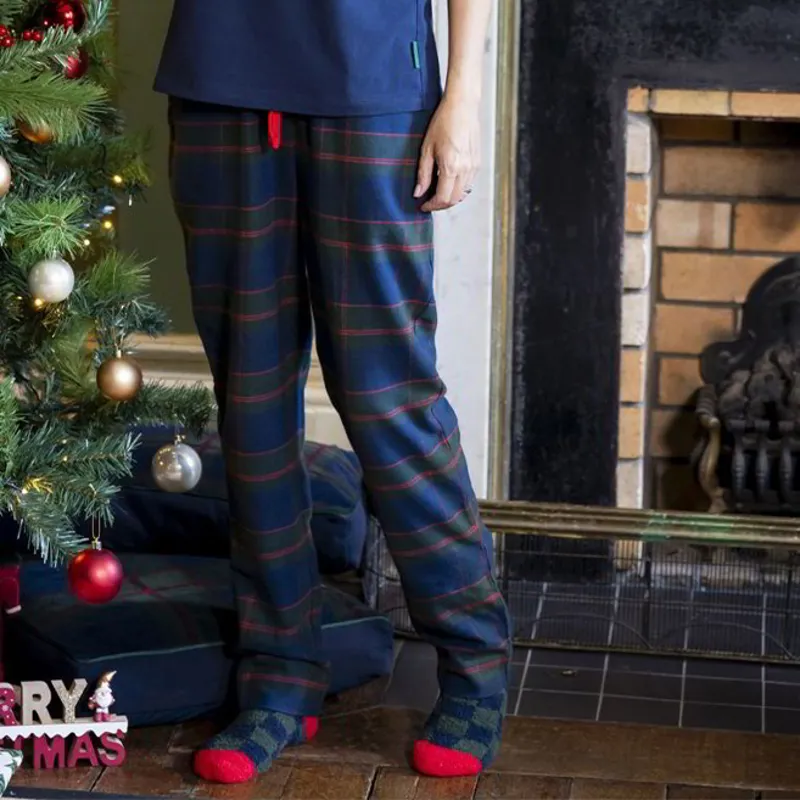 Horseware Holiday Mens Pajama Set - Navy Check/Green/Red