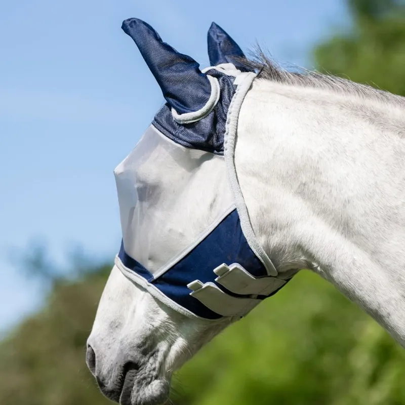 Horseware Shield Fly Mask - Navy/Silver
