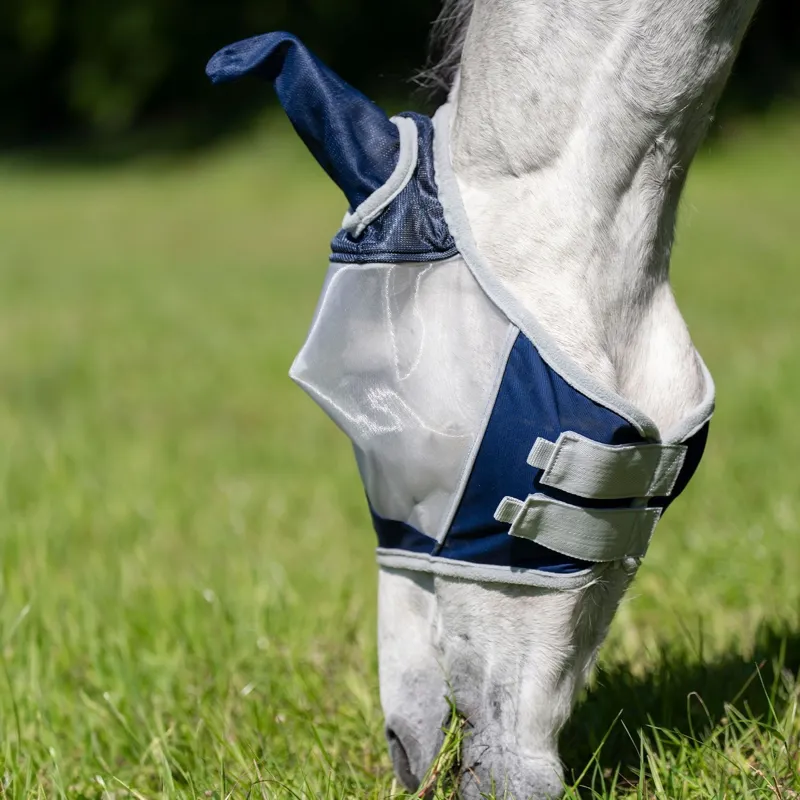 Horseware Shield Fly Mask - Navy/Silver-1