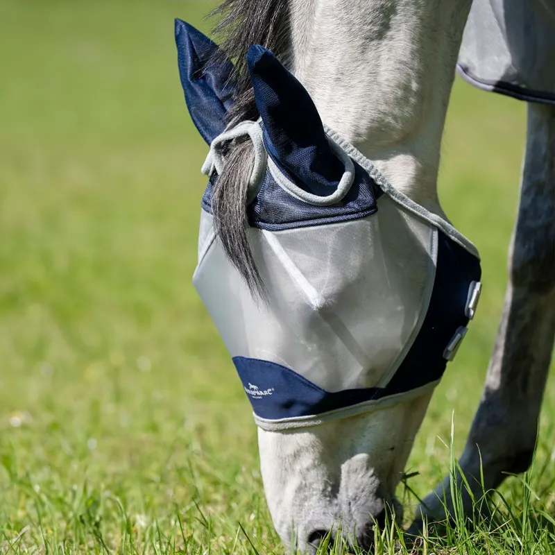 Horseware Shield Fly Mask - Navy/Silver-4
