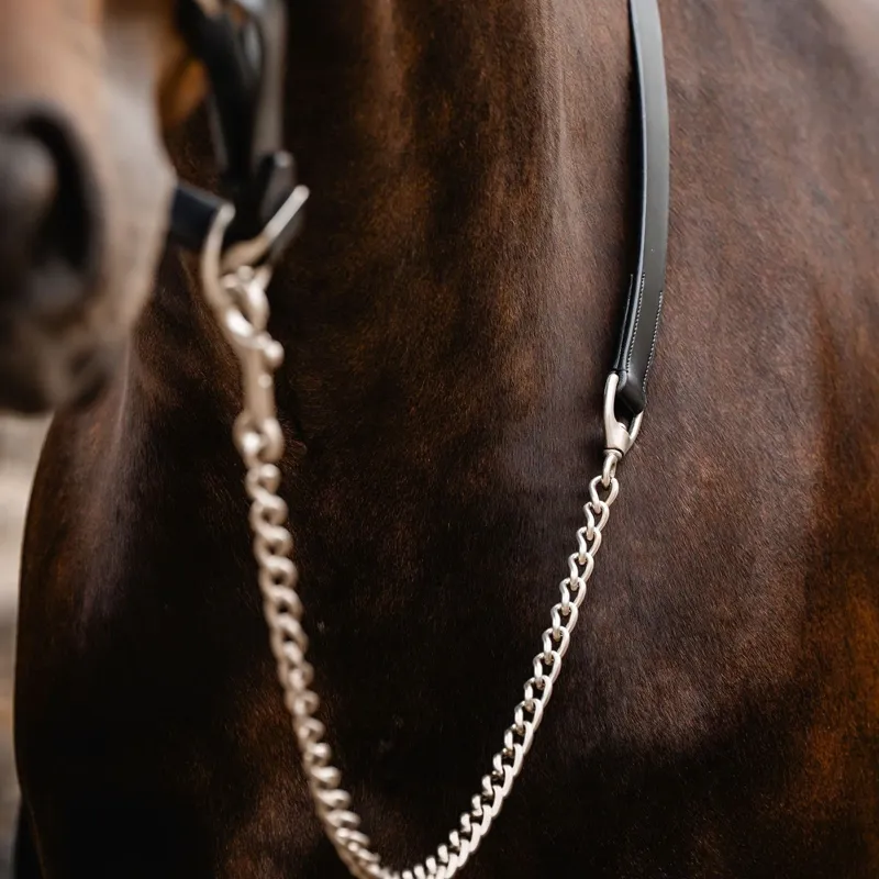 Horseware Signature Leather Lead with Chain - Black-2