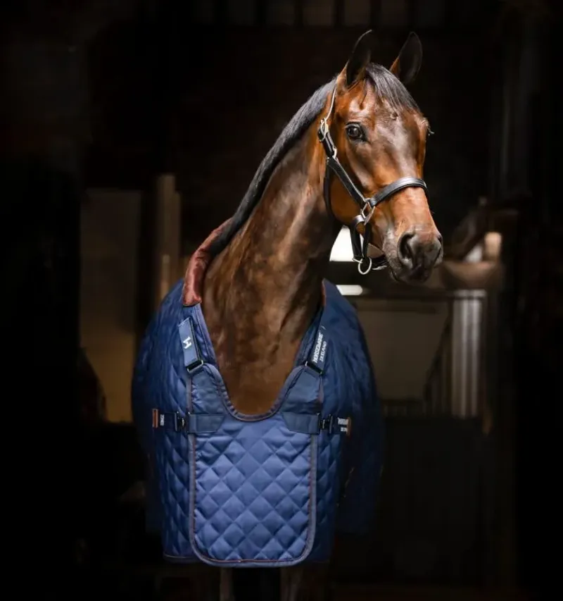 Horseware Signature 200g Stable Blanket - Navy/Brown-2