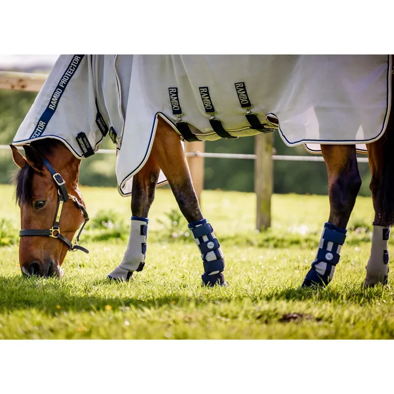 Horseware Fly Boots 4 Pack - Silver/Navy-1