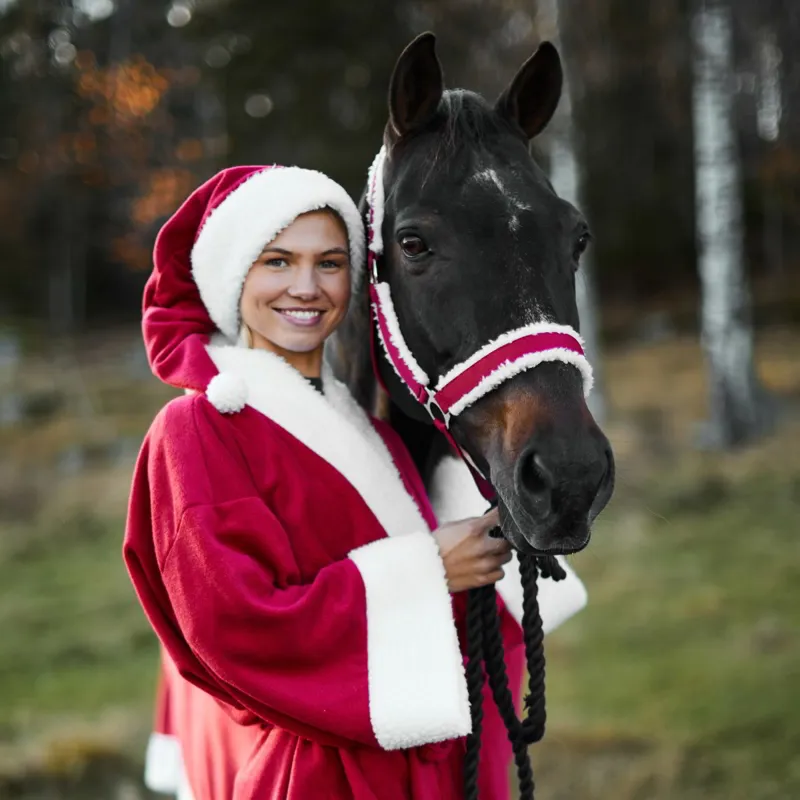 Horze Christmas Halter - Red/White-1