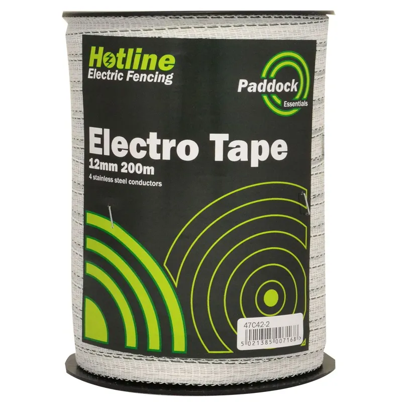Hotline Electric Fencing 12mm x 200m Electric Fence Tape - White