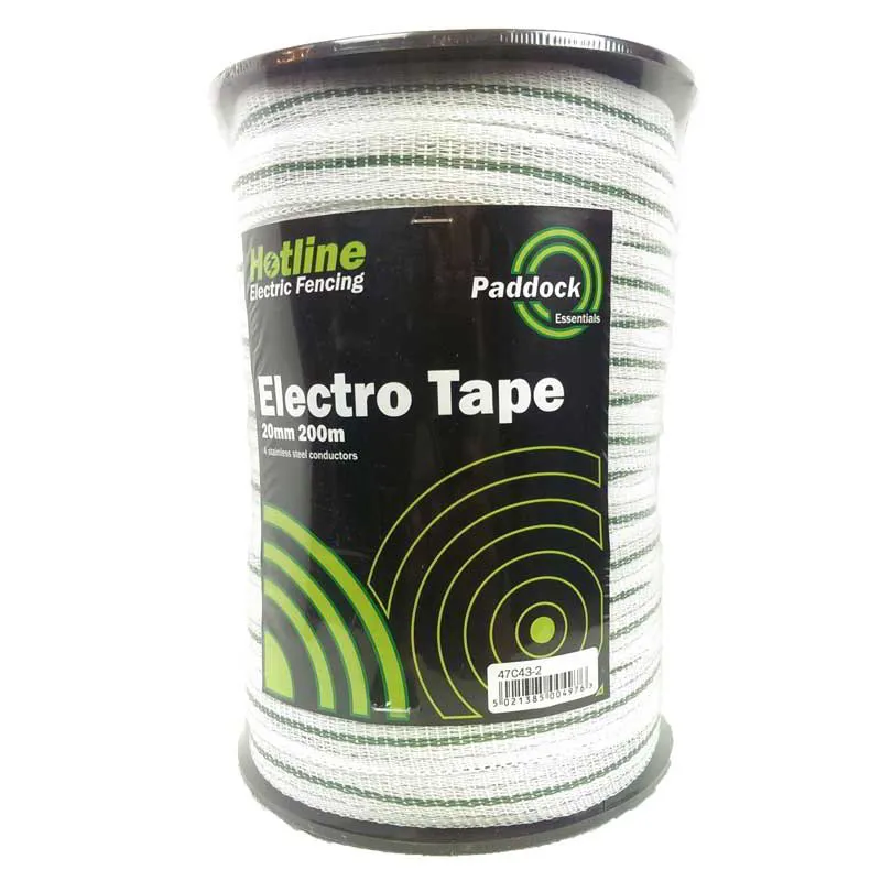 Hotline Electric Fencing Electric Tape 20mm x 200m - White-1