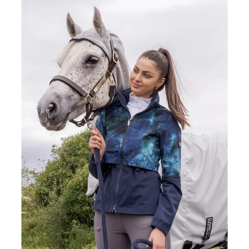 Horseware Carrie Womens Riding Jacket - Navy/Green Tie Dyed - Small-3
