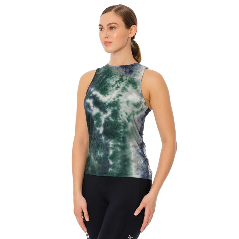 Horseware Training Women's Tank Top - Navy/Green Tie Dyed - X-Small-2