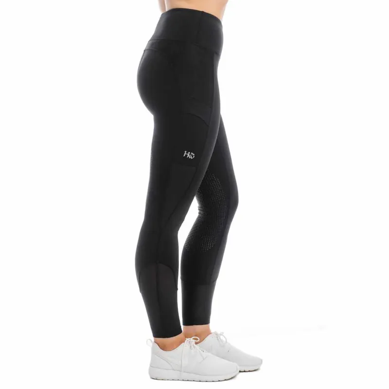 Horseware Silicone Knee Grip Womens Riding Tights - Black - X-Large