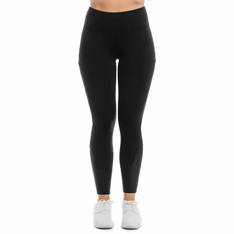 Horseware Silicone Knee Grip Womens Riding Tights - Black - X-Large-1